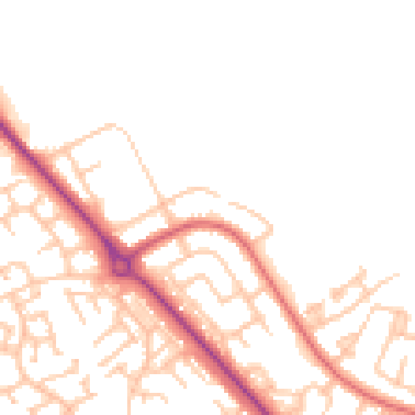 Daytime road noise heatmap for TS24 9SB