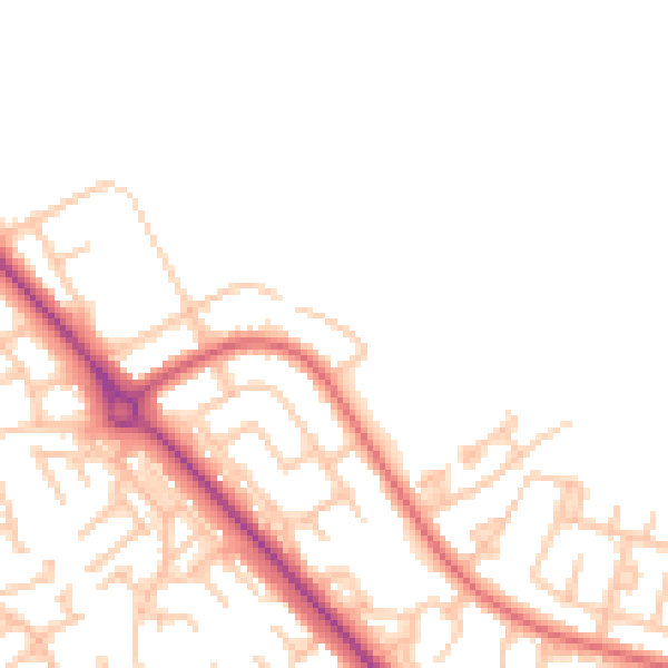 Daytime road noise heatmap for TS24 9SD