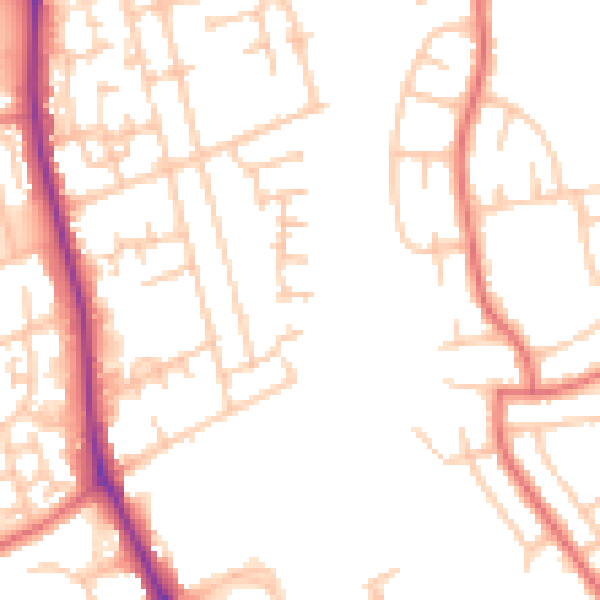 Daytime road noise heatmap for TS4 2AN