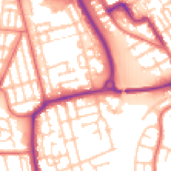 Daytime road noise heatmap for TS4 2AQ