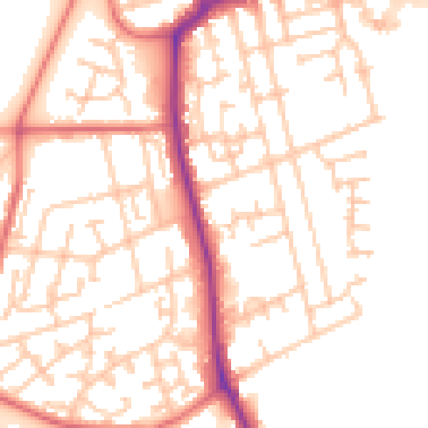 Daytime road noise heatmap for TS4 2BJ