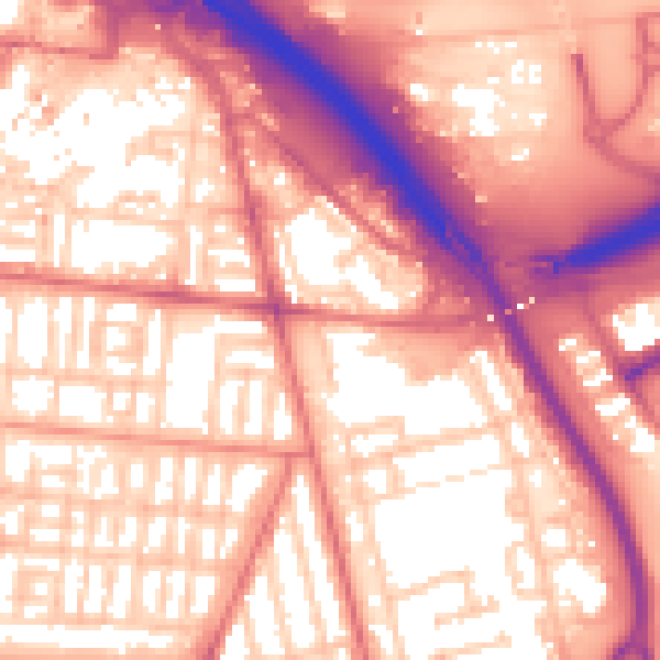 Daytime road noise heatmap for TS4 2BN