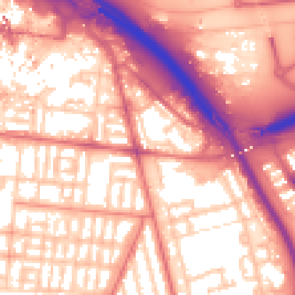 Daytime road noise heatmap for TS4 2BQ
