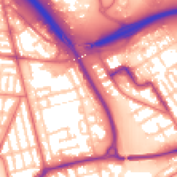 Daytime road noise heatmap for TS4 2BW