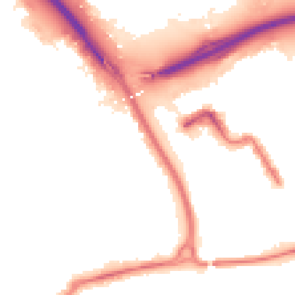 Night-time road noise heatmap for TS4 2BW