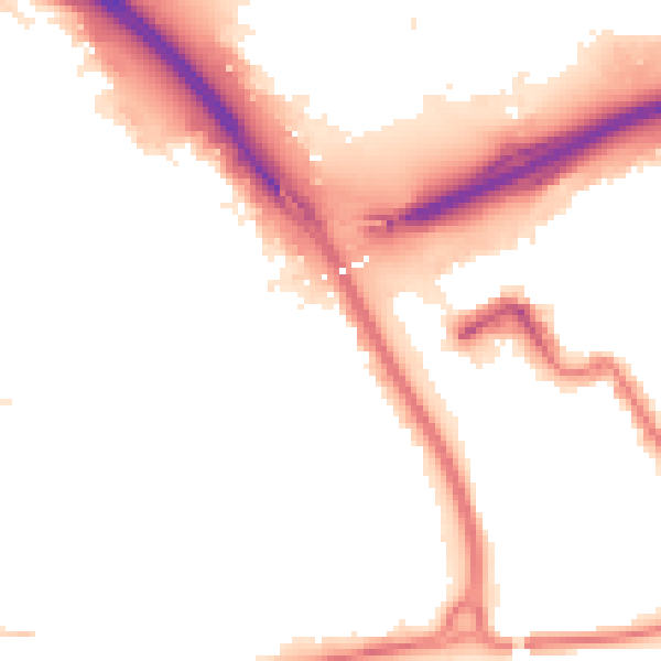 Night-time road noise heatmap for TS4 2BZ