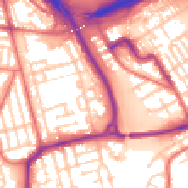 Daytime road noise heatmap for TS4 2DA