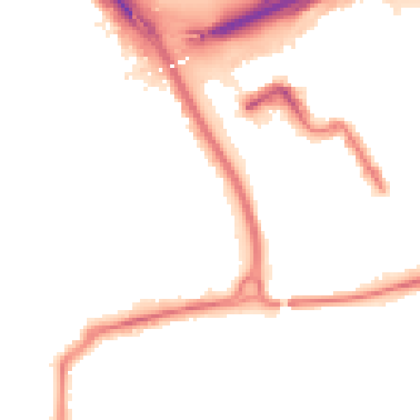 Night-time road noise heatmap for TS4 2DA