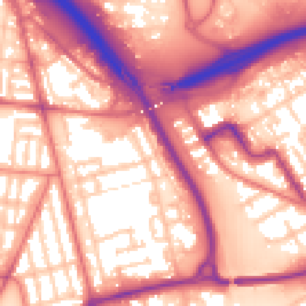 Daytime road noise heatmap for TS4 2DB