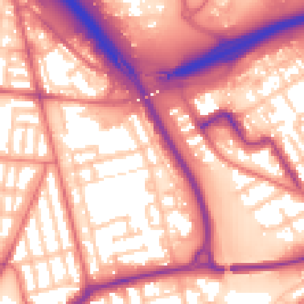 Daytime road noise heatmap for TS4 2DD