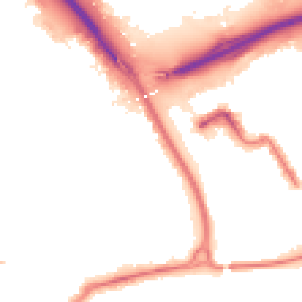 Night-time road noise heatmap for TS4 2DD