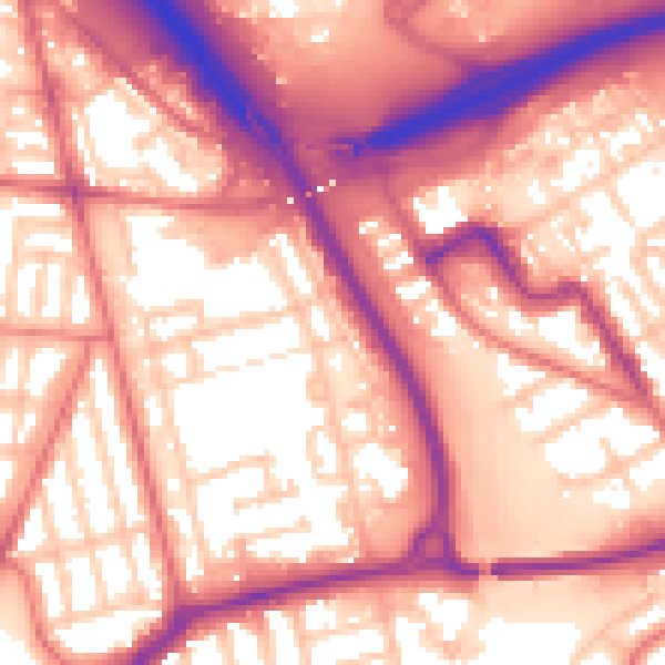Daytime road noise heatmap for TS4 2DF