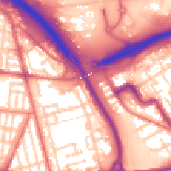 Daytime road noise heatmap for TS4 2DG