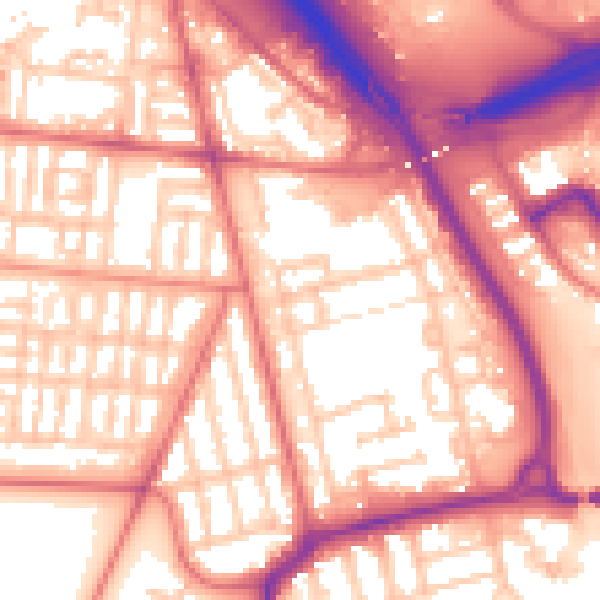 Daytime road noise heatmap for TS4 2DJ