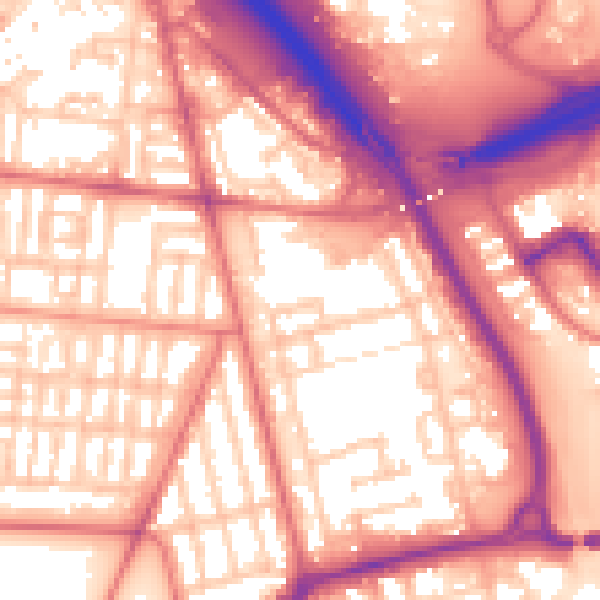 Daytime road noise heatmap for TS4 2DN