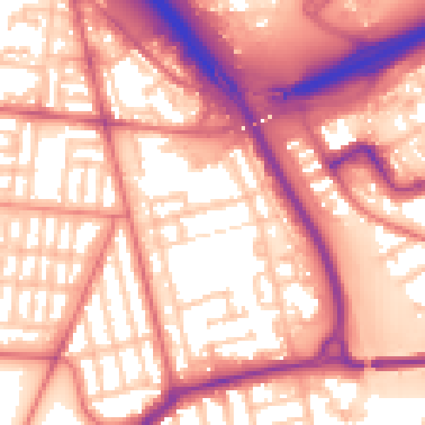 Daytime road noise heatmap for TS4 2DQ