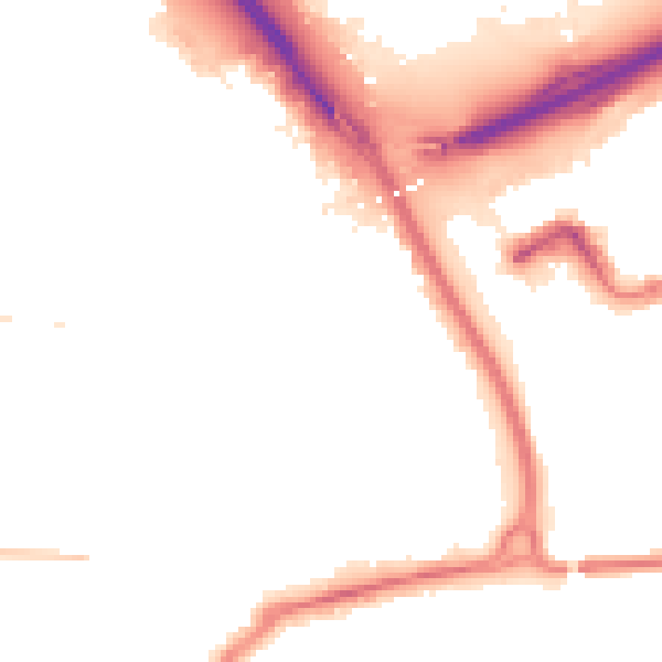 Night-time road noise heatmap for TS4 2DQ