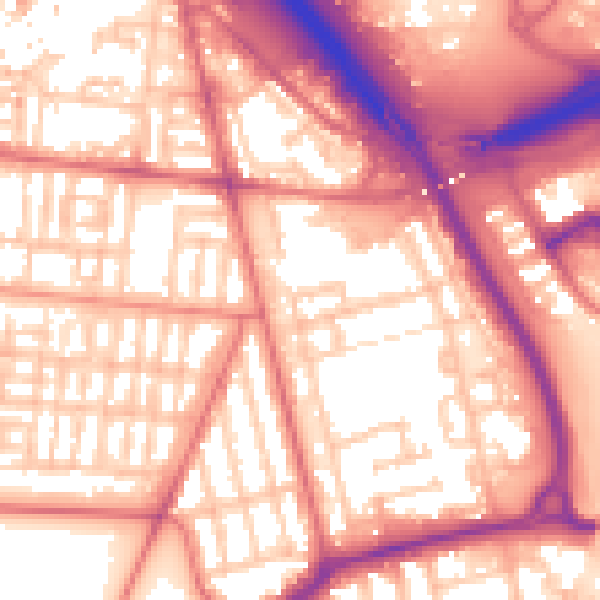 Daytime road noise heatmap for TS4 2DW