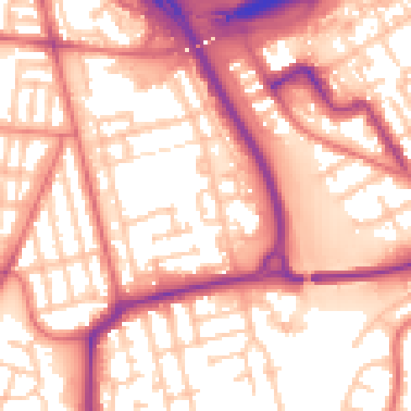 Daytime road noise heatmap for TS4 2DX