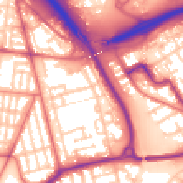 Daytime road noise heatmap for TS4 2DY