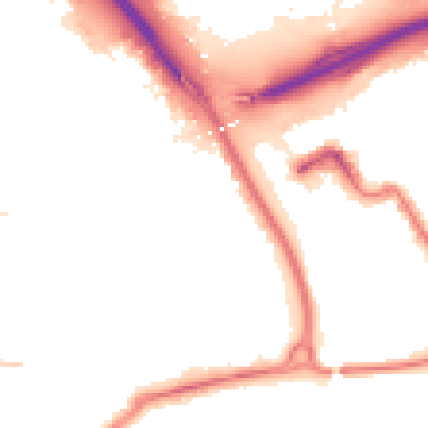 Night-time road noise heatmap for TS4 2DY