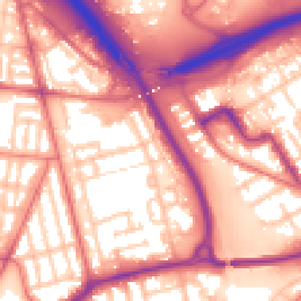 Daytime road noise heatmap for TS4 2DZ