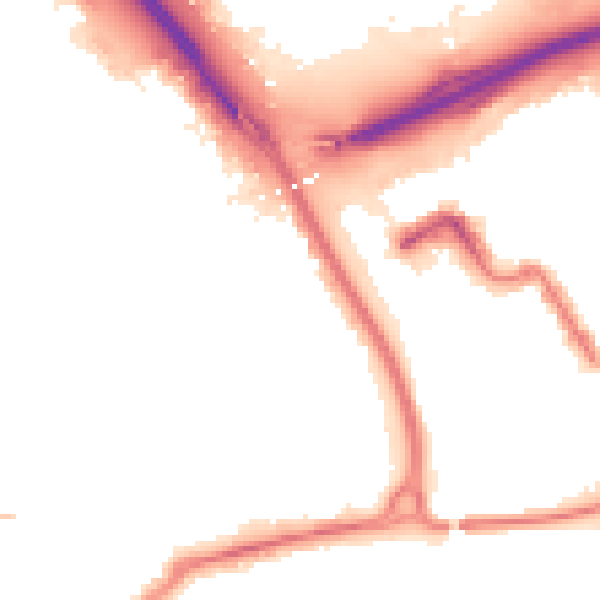 Night-time road noise heatmap for TS4 2DZ