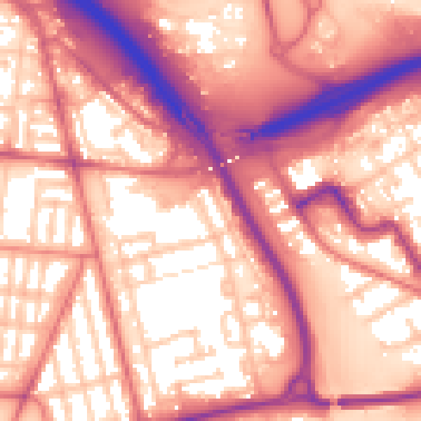 Daytime road noise heatmap for TS4 2EA