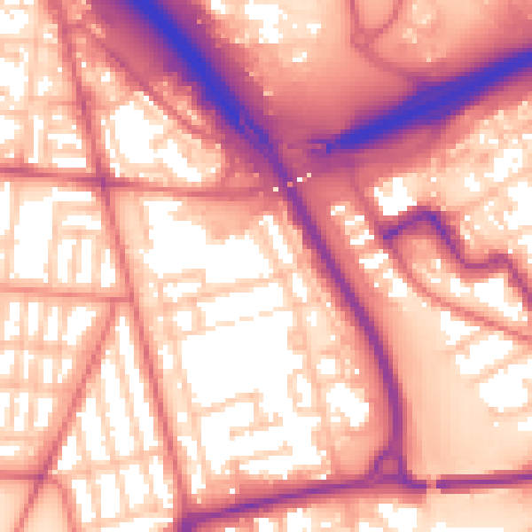 Daytime road noise heatmap for TS4 2EB