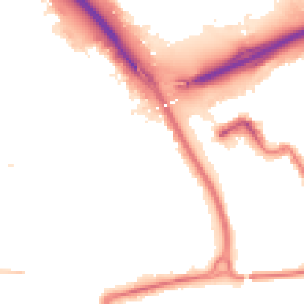 Night-time road noise heatmap for TS4 2EB