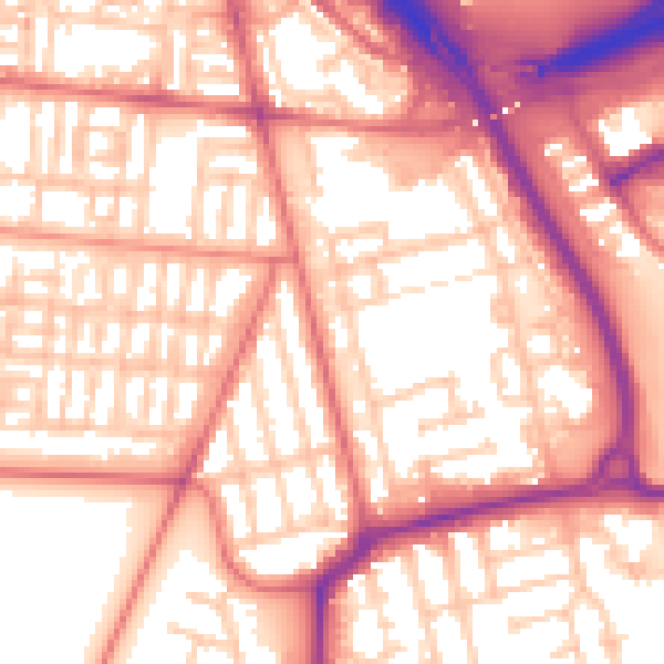 Daytime road noise heatmap for TS4 2ET