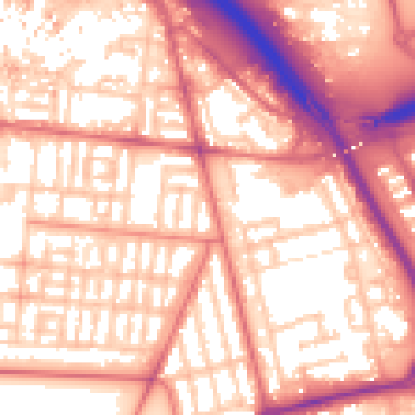 Daytime road noise heatmap for TS4 2EW