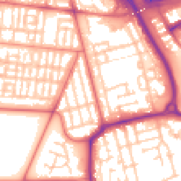 Daytime road noise heatmap for TS4 2EY