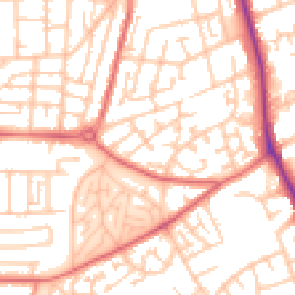 Daytime road noise heatmap for TS4 2FA