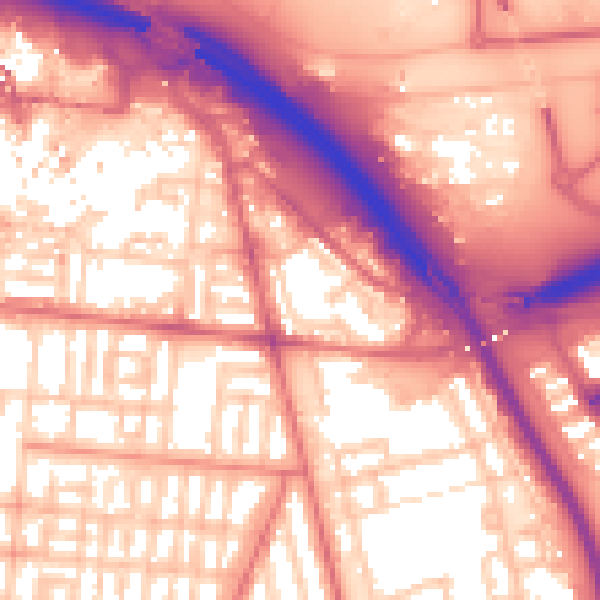 Daytime road noise heatmap for TS4 2FB