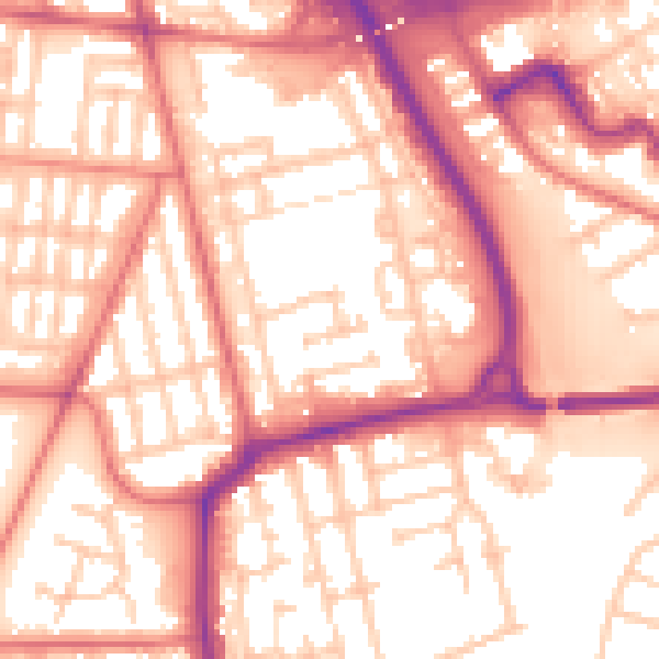Daytime road noise heatmap for TS4 2GE