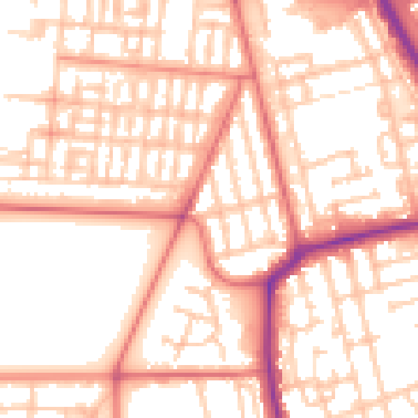 Daytime road noise heatmap for TS4 2HT