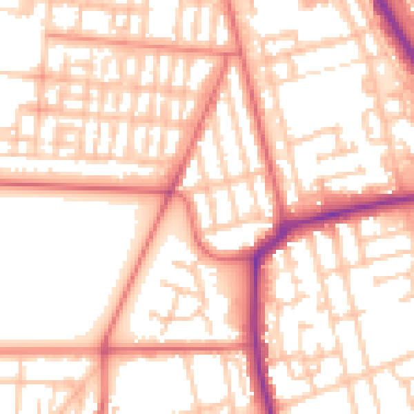 Daytime road noise heatmap for TS4 2HX