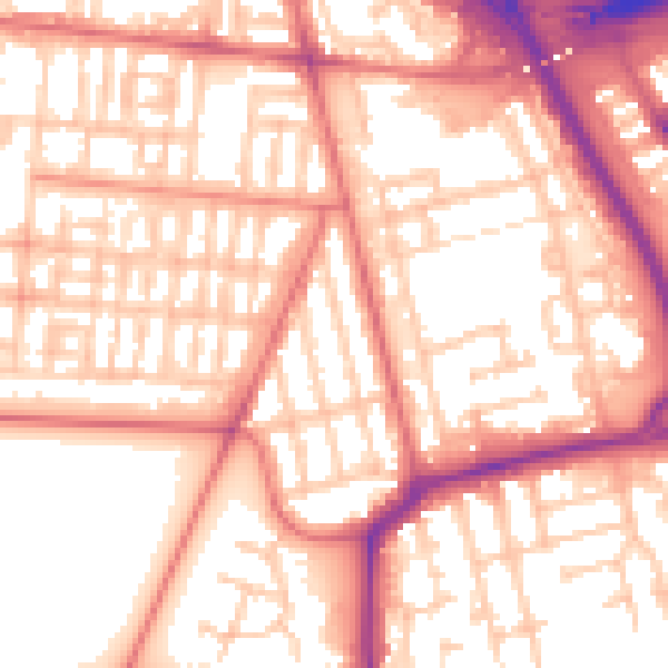 Daytime road noise heatmap for TS4 2HZ