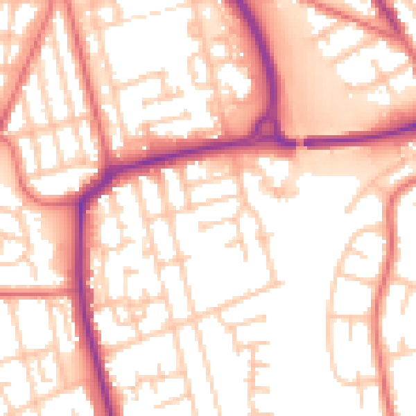 Daytime road noise heatmap for TS4 2LQ