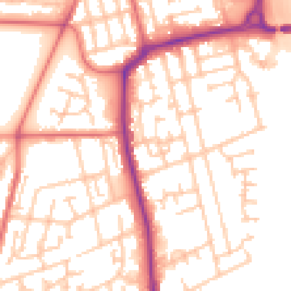 Daytime road noise heatmap for TS4 2NB