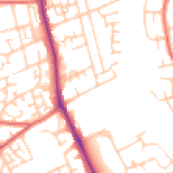 Daytime road noise heatmap for TS4 2NZ