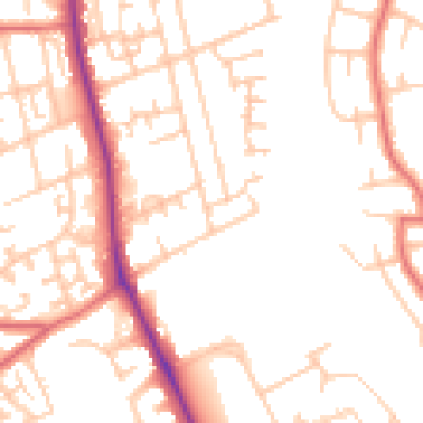 Daytime road noise heatmap for TS4 2QB