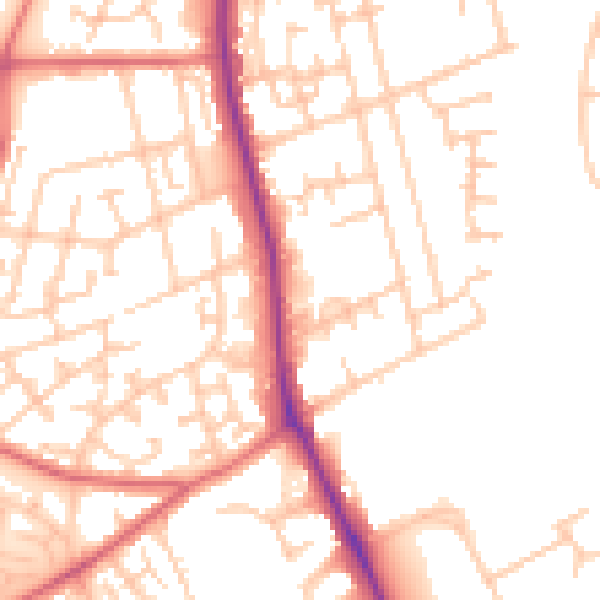 Daytime road noise heatmap for TS4 2QU