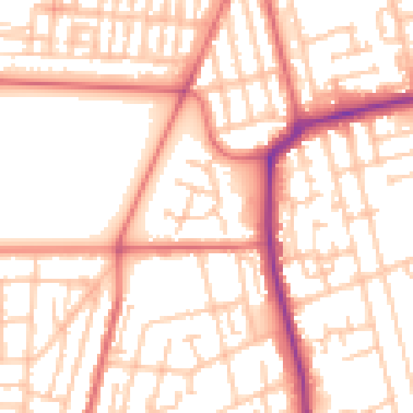 Daytime road noise heatmap for TS4 2WG