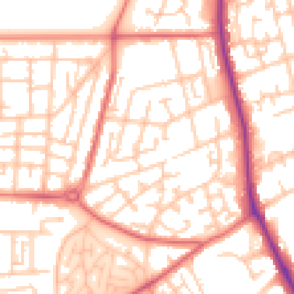Daytime road noise heatmap for TS4 2XR