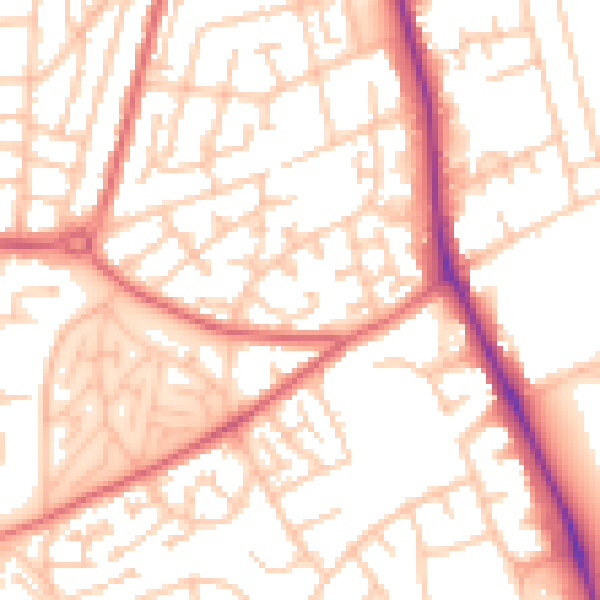 Daytime road noise heatmap for TS4 2XW