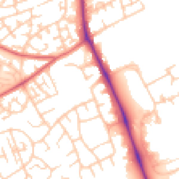 Daytime road noise heatmap for TS4 3BZ