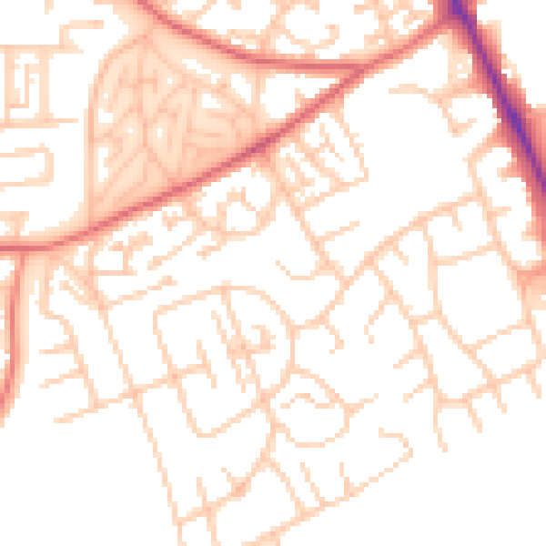 Daytime road noise heatmap for TS4 3EY