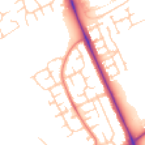 Daytime road noise heatmap for TS4 3LY